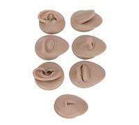 Silicone Piercing Body Model, Body Piercing Exercise Model, Simulation Silicone Ear Eye Nose Mouth Tongue and Belly Button Model Piercing Exercise (Dark Skin Tone)
