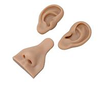 Silicone Piercing Model Soft Silicone Flexible Stretchy Reusable Human Body Piercing Practice Model (Dark Skin)