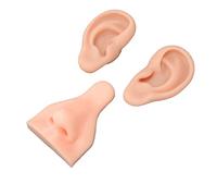 Silicone Piercing Model Soft Silicone Stretchy Reusable Human Piercing Practice Model School Teaching Prop Portable Convenience (Light Skin Tone)