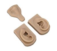 Silicone Piercing Practice Model, Simulation Soft Flexible Reusable Nose Ears Model for Display Teaching Jewelry Medical Classes (Dark Skin)