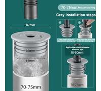 Silicone Pipe Seal for Ring for Washing Machine Drain, Sink and Mop Pool, Grey Odour Stopper Plumbing Gasket, Anti-Smell Drain Cover Fits 3.5cm-7.5cm Diameter(L)