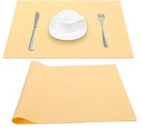Silicone Place Mats Table Placemats, Extra Large, Non Slip, Heat Resistant,Thick, Nonstick Pastry Mats Countertop Worktops Protection, for Kitchen Dining Baby Kid, 45 × 32cm (Yellow, 1)