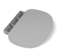 Silicone Placemat for Baby, Silicone Tablemats with Food Catching Pocket, Durable Non-Slip Silicone Placemat for Restaurants Home Travel (Gray)