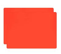 Silicone Placemats for Kids,2pcs Table Mat,Non Slip, Heat Resistant,Dishwasher Safe,40 x 30 cm Red