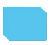 Silicone Placemats for Kids,4pcs Table Mat,Non Slip, Heat Resistant,Dishwasher Safe,40 x 30 cm,Blue