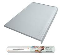 Silicone Placemats for Kids and Toddlers with Edge Protection, Silicone Placemats for Dinning Table, Craft Mats to Protect Table, Non-Slip & Easy to Clean, 1.5mm Thick - 24"x16" - Cloud Gray