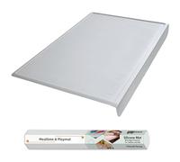 Silicone Placemats for Kids and Toddlers with Edge Protection, Silicone Placemats for Dinning Table, Craft Mats to Protect Table, Non-Slip & Easy to Clean, 1.5mm Thick - 18"x12" - Cloud Gray