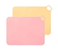 Silicone Placemats for Kids Baby,Dishwasher Safe Table Mats,Toddlers Portable Food Mat Travel Set of 2 … (Pink-Yellow)
