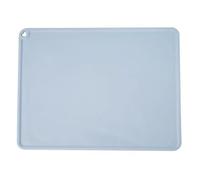 Silicone Placemats for Kids - Travel with Raised Edge, Non Slip Surface, Portable, Washable (blue)
