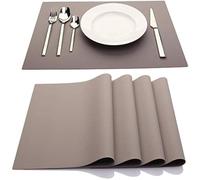 Silicone Placemats,Placemats for Kids,Set of 4 Waterproof Heat Resistant Non-Slip Kitchen Table Mats for Dining Table, Easy to Clean (Light Gray)