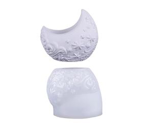 Silicone Planter Mold for Resin with Embossed Floral Easy Release Succulents Plant Container Silicone Mold for Resin