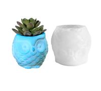 Silicone Planter Mold - Owl Succullent Pot Mold, Flowerpot Casting Mould | Fatthead Fish, Conch Shaped Plant Pot Silicone Molds, Decorative Resin Clay Candle Holder Mould Succullent Bonsai Crafting