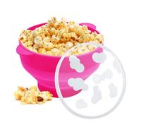 Silicone Popcorn Popper Microwave,Microwave Popcorn Popper, Collapsible Microwave Popcorn Maker Bowl (Rose red)