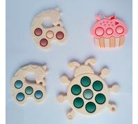 Silicone Popper Sensory Toy for Babies & Toddlers (Cupcake - Pink)