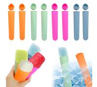 Silicone Popsicle Mold 8 Pack Ice Lolly Moulds with Lids Flexible Reusable Ice Cream Maker for Kids & Adults