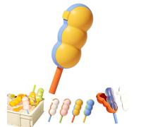Silicone Popsicle Molds, Cute Ice Molds Reusable Cake Pop Mold Set with Lid and Stick, Easy Release BPA Free Cartoon Ice Cream Mold, Summer 2024, Large Capacity 125ml/4.2oz (Yellow)