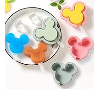 Silicone Popsicle Molds, Cute Ice Pop Molds Reusable Cake Pop Mold Set with Lid Popsicle Sticks, Easy Release BPA Free Cartoon Ice Cream Mold for Kids