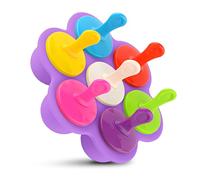 Silicone Popsicle Molds For Child,7-cavities DIY Ice Pop Mold with Colorful Sticks,ice cream molds,BPA Free Reusable Mini Popsicles Molds dishwasher safe (light purple)