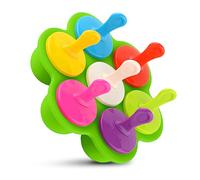 Silicone Popsicle Molds For Child,7-cavities DIY Ice Pop Mold with Colorful Sticks,ice cream molds,BPA Free Reusable Mini Popsicles Molds dishwasher safe (green)