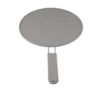 Silicone pot cover featuring splashproof and overflow prevention design with built in oil filter and small drain holes for water release