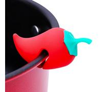 Silicone Pot Lid Lifter - Spill Stopper Lid Lifter - Pepper Shape Anti-Spill Stopper Tool Creative For Soup Pot, Outdoor Cooking, Home