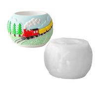 Silicone Pot Mould 3D Train Relief Plaster Pen Holder Shape | Silicone Demoulding Mold for Plaster Epoxy Cure Artists Adults Students Art Teachers Workshops Event Organizers