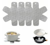 Silicone Pot Pan Protector Pads Set of 4 - Reusable Heat-Resistant Mats for Stacking Cookware, Dishware & Hot Plates, Non-Slip Cabinet and Countertop Savers