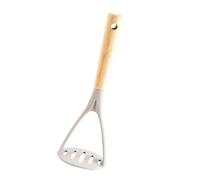 Silicone Potato Press with Wooden Handle Cooking Utensils Masher, Mini Potato Masher for Pressing Mashed Potatoes, Garlic, Sweet Potatoes, etc (Khaki)