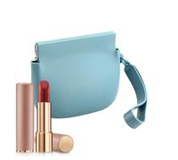 Silicone Pouch - Mini Makeup Bag & Cosmetic Travel Bag, Multifunctional Silicone Coin Purse with Wrist Strap, Storage for, Lipstick, Earphones, and Keys, 10.4×8cm