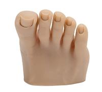 Silicone Practice Foot for Nail Art Training, Fake Silicone Practice Foot Nail Practice Training Foot Model Dark Skin Color Reusable Tattoo Practice Silicone Foot Model (Right)