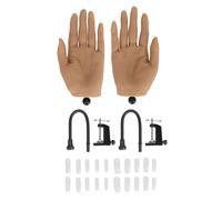 Silicone Practice Hand Professional Artificial Bendable Nails Art Acupuncture Practice Tool Thickened Nail Bed Cover Durable Multi Functional for Nail Art Training Display Model