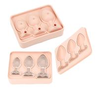 Silicone Prank Butt Plug Shaped Mold Reusable Fun Shape Ice Cube Molds Novelty Ice Cube Trays for Ice Chilling Whiskey Cocktails (Pink)