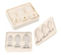 Silicone Prank Butt Plug Shaped Mold Reusable Prank Ice Cube Mold Tray Fun Shape Ice Cube Molds for DIY Cake Chocolate Candy (Beige)