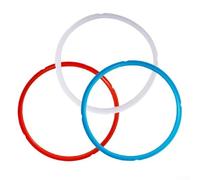 Silicone Pressure Cooker Sealing Rings 3-Pack Replacement Gasket Set, Food-Grade, Color-Coded Red/Clear/Blue, Compatible for 5QT/6QT/8QT Instant-Pot (8QT)