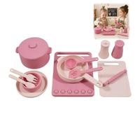 Silicone Pretend Play Kitchen Accessories Set, Afternoon Tea Party Playset, Cooking Cookware Pots and Pans Playset, Kid Character Enactment Picnic,Outdoor Play Mud Kitchen Accessories