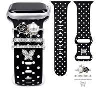 Silicone Printed Band Compatible with Apple Watch Bands Women 40mm 41mm 38mm 42mm 44mm 45mm 46mm 49mm, Soft Silicone Straps with Charms for iWatch Series 11 10 9 8 7 6 5 4 SE/Ultra 3 2 1