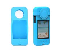 Silicone Protection Case and Lens Cap for Insta360 One X3, Anti Scratch Prevent Dust and Scratches, Easy to Wear and Take Off (Blue)