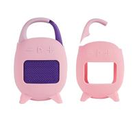 Silicone Protective Case Base for JBL CLIP 5, Soft Skin Cover Sleeve Drop-proof Shockproof Protector for CLIP5 Portable Speaker Shell Outdoor Organizer Accessories All-round Protection (Pink)