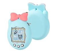 Silicone Protective Case Compatible with BANDAI Tamagotchi Connection V3 - Shockproof, Cute Bow Design, Soft Cover for Daily Carry and Travel (Blue)