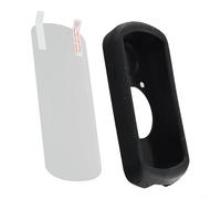 Silicone protective case compatible with For Garmin Edge1030Plus and Edge1030 bicycle computers, including a screen protector film (Black)