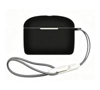 Silicone Protective Case Compatible with Sennheiser Momentum True Wireless 5, Shockproof Cover with Lanyard, Sweat-Resistant Skin for Earbud Charging Box，Black