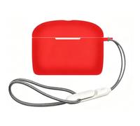 Silicone Protective Case Compatible with Sennheiser Momentum True Wireless 5, Shockproof Cover with Lanyard, Sweat-Resistant Skin for Earbud Charging Box，Red
