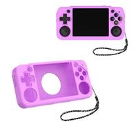 Silicone Protective Case for ANBERNIC RG35XX H Retro Handheld Gaming Console, Soft Sleeve Cover Protector Anti-Bump and Anti-Drop Full Protection, with Lanyard (Purple)
