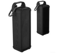 Silicone Protective Case for Anker For Soundcore 2 Speaker with Handle and Carabiner Clip, Dustproof Cover for Outdoor Travel, Black