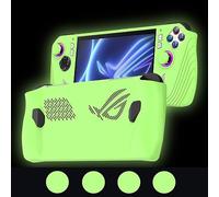 Silicone Protective Case for ASUS Rog Ally, Silicone Case Anti-Slip Shockproof Cover for ASUS Rog Ally Gaming Console with Non-Slip Thumb Grips (Glow Green)