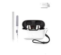 Silicone Protective Case for Audio-Technica ATH-CKS30TW Earbuds - Durable Earphone Cover with Precise Holes - White