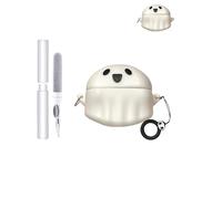 Silicone Protective Case for Baseus Bowie MC1 Earbuds - Durable and Eco-Friendly Bluetooth Earphone Cover with Precise Holes and Charging Compatibility - Shock-proof, Comfortable Touch,White Ghost