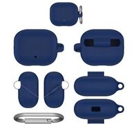 Silicone Protective Case for Crystal Pods Bluetooth Earbuds Storage Box Minimalist & Anti-Fall Pure Color Shell 360° Full Protection Shockproof Bump-Resistant Waterproof Sweat-Proof (Blue)