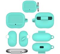 Silicone Protective Case for Crystal Pods Bluetooth Earbuds Storage Box Minimalist & Anti-Fall Pure Color Shell 360° Full Protection Shockproof Bump-Resistant Waterproof Sweat-Proof (Ice Blue)