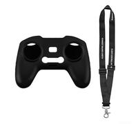 Silicone Protective Case for DJI for FPV for COMBO and Avata Remote, Shockproof Cover with Lanyard, Soft Sleeve Against Scratches and Drops, Black(black+sling)